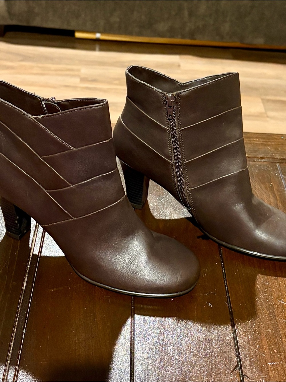 A2 by Aerosoles Best Role Brown Booties Size 10.5 – NEW 3” Heel